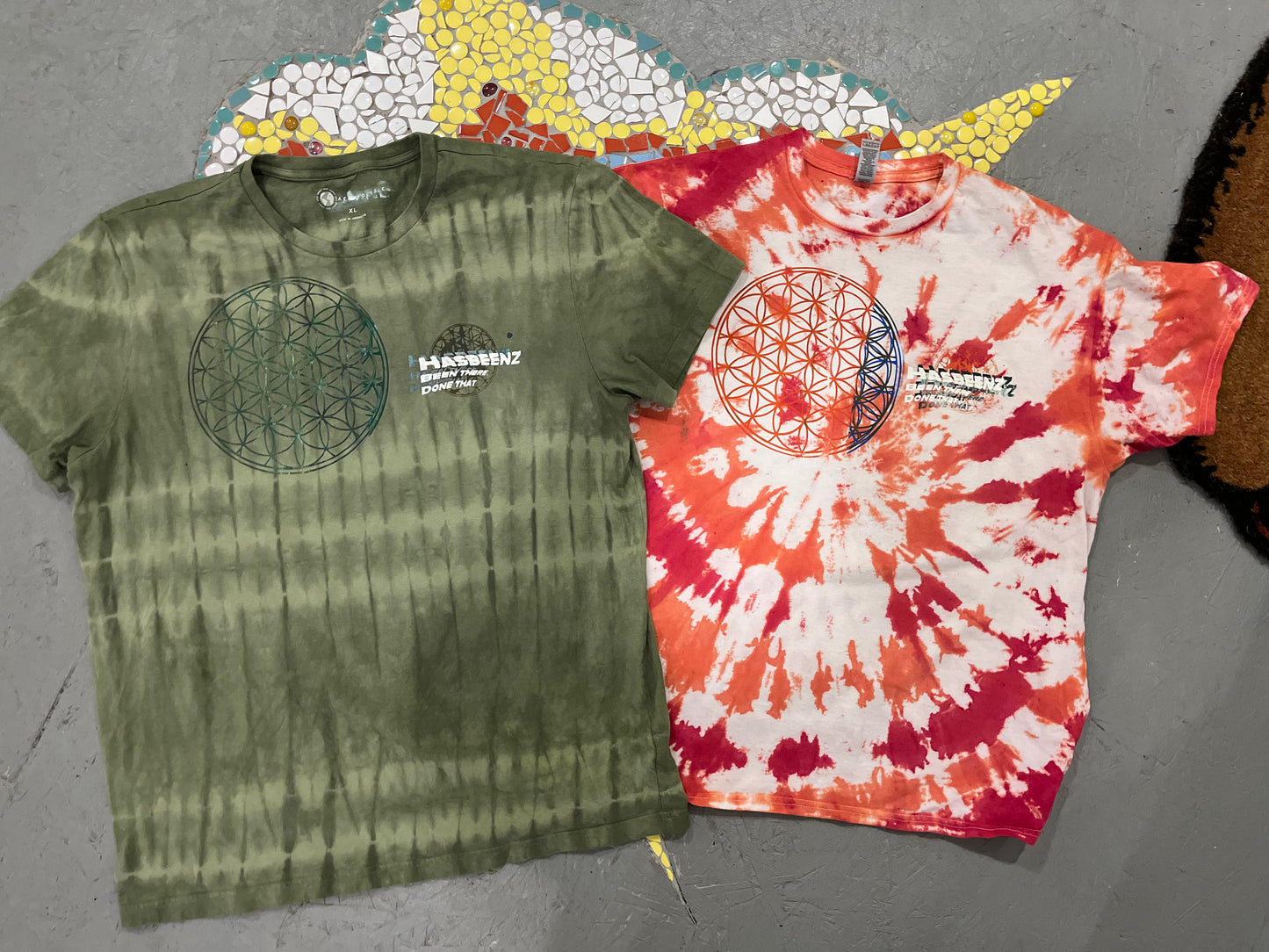 Hasbeenz Upcycled Tyedye W/ Random life/death Screen Print