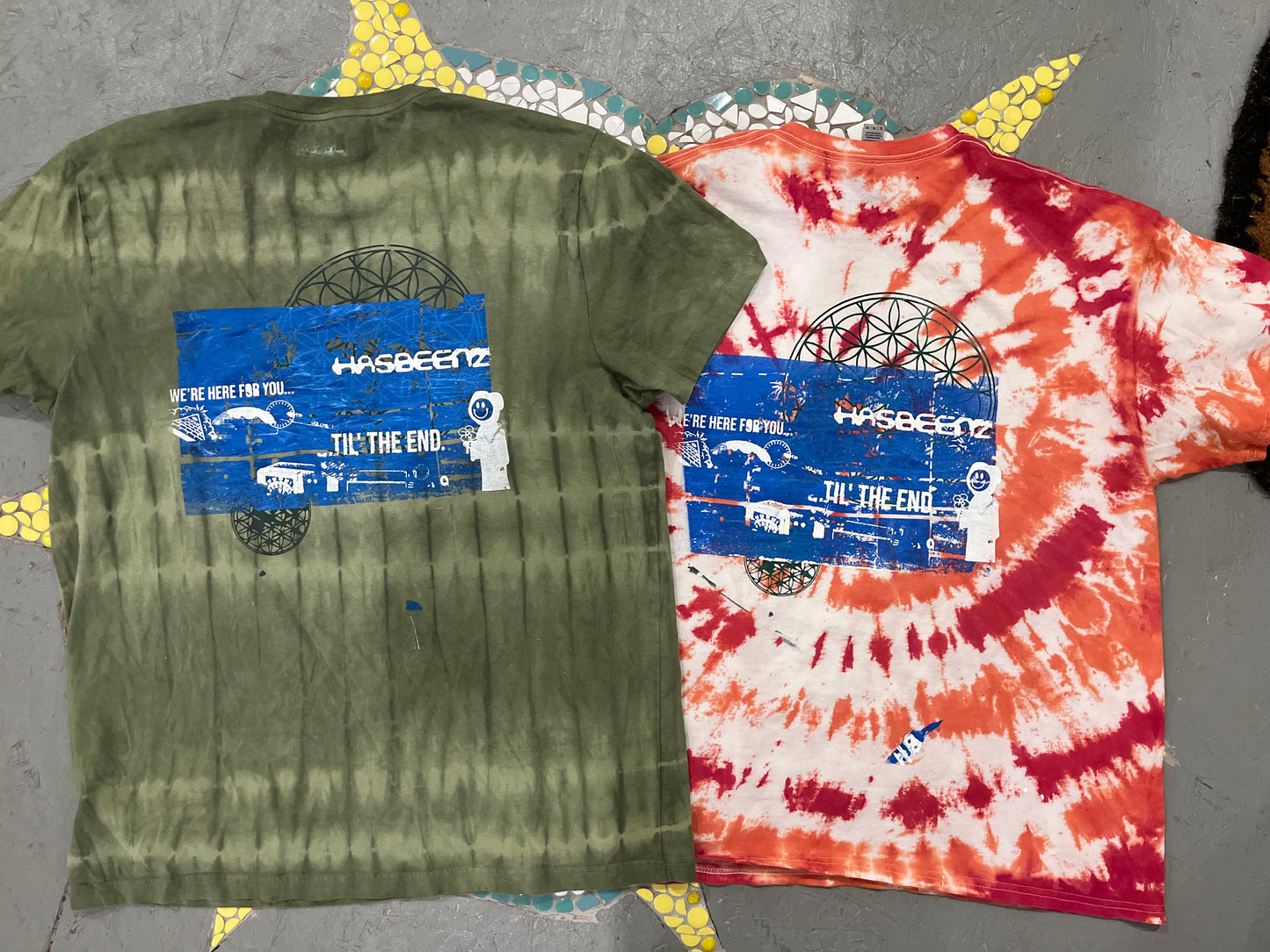 Hasbeenz Upcycled Tyedye W/ Random life/death Screen Print