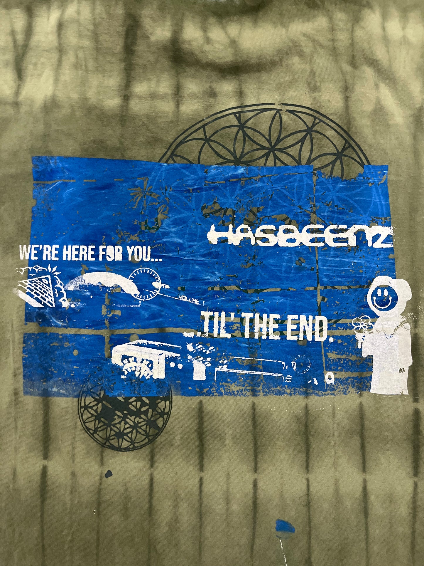 Hasbeenz Upcycled Tyedye W/ Random life/death Screen Print