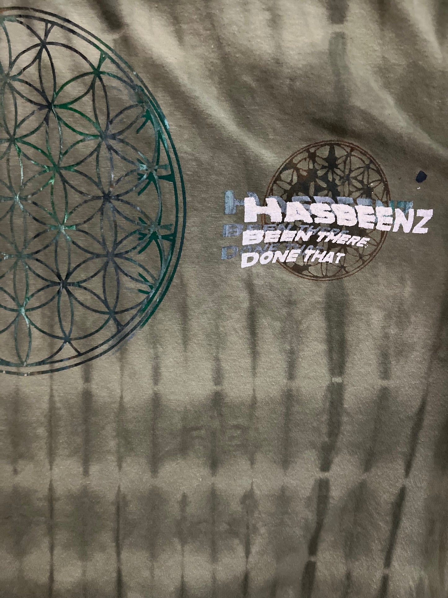 Hasbeenz Upcycled Tyedye W/ Random life/death Screen Print
