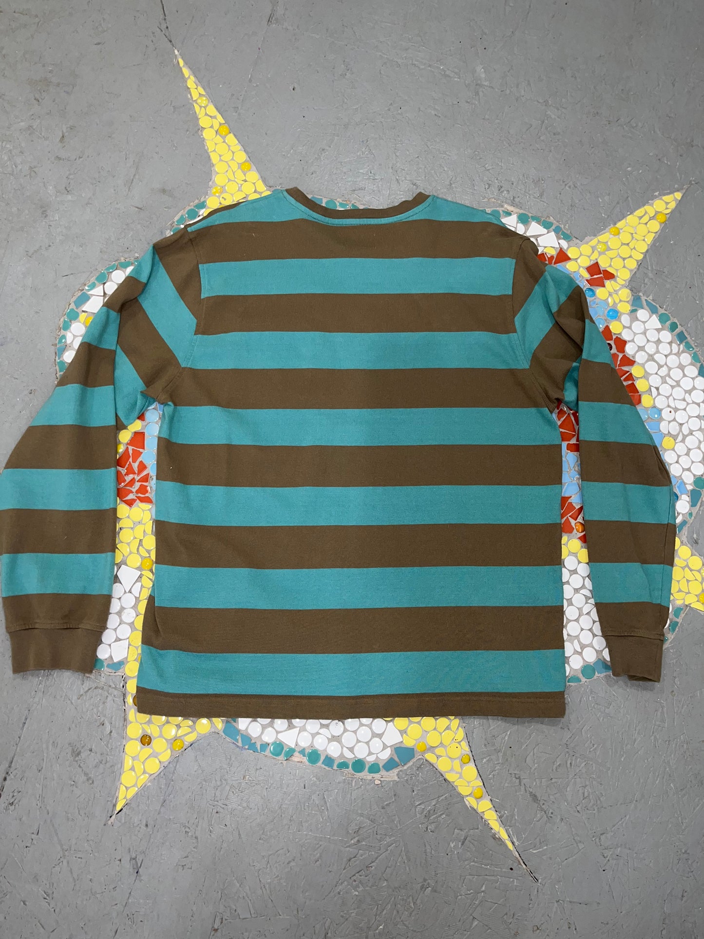 Stussy striped Crewneck w/ Pocket