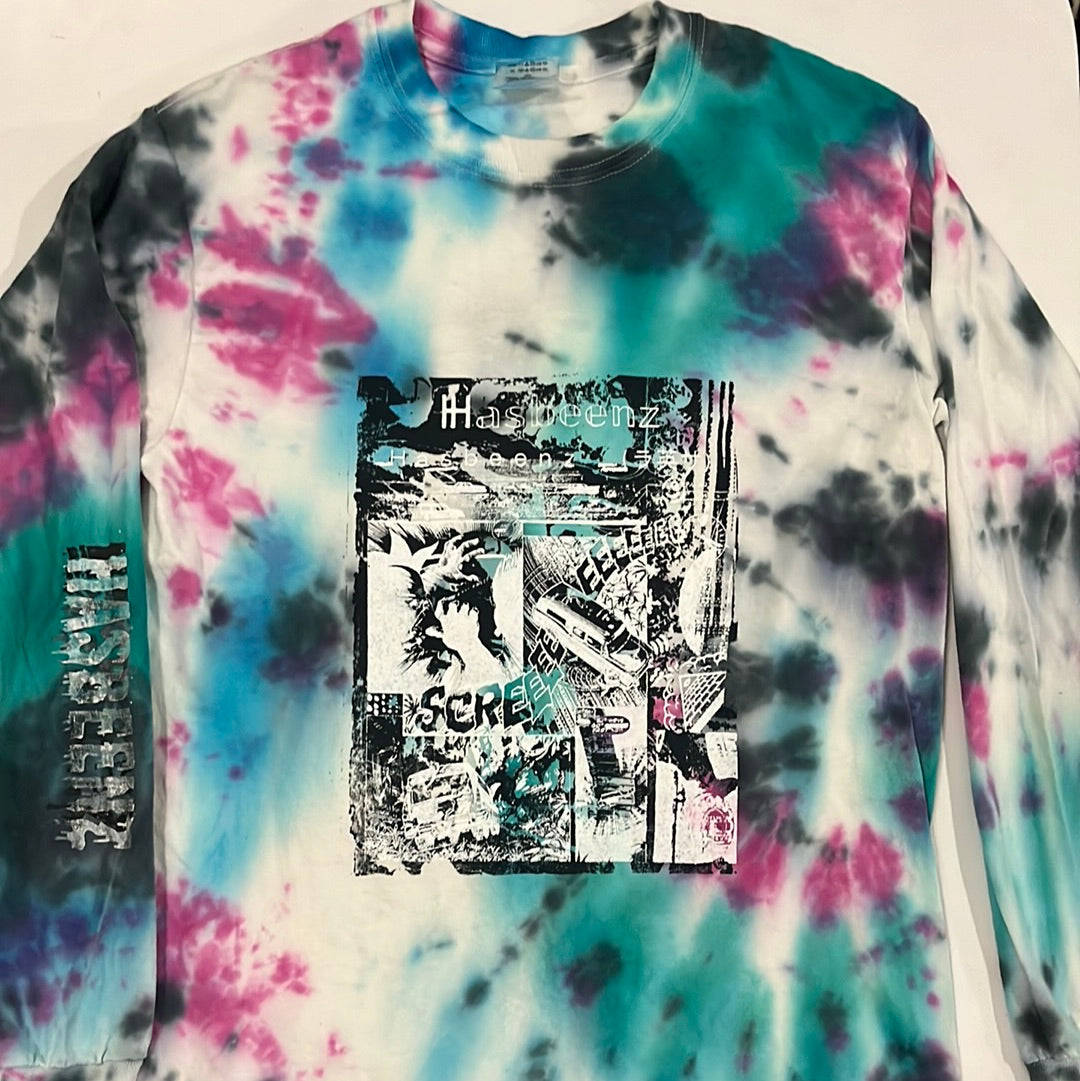 Hasbeenz Upcycled L/S Tee w/ Comic Screen Print