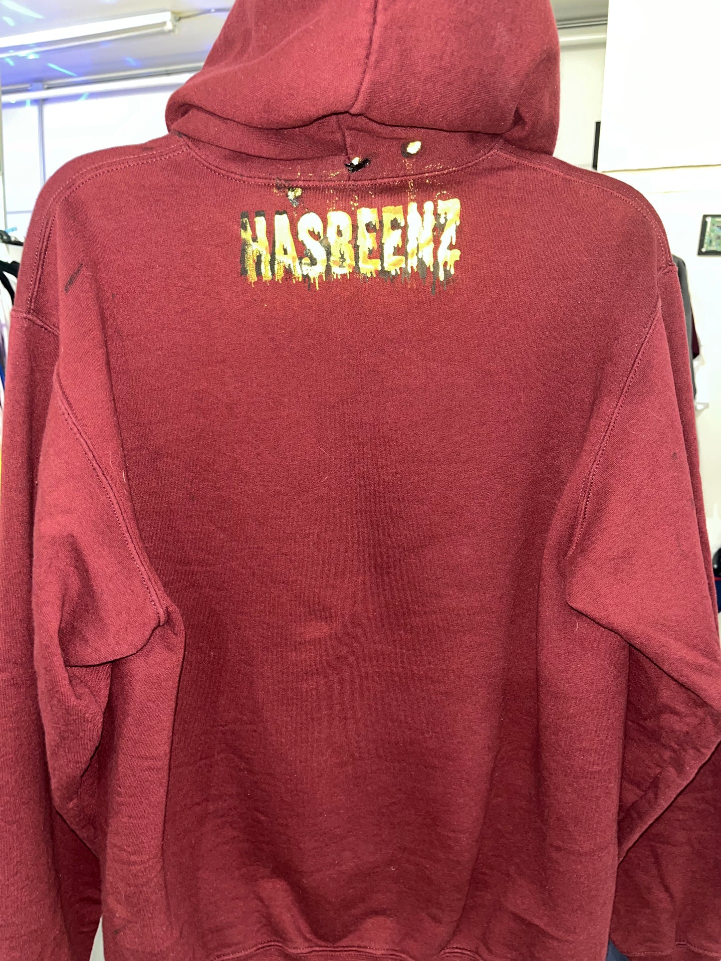 Hasbeenz Upcycling Hoodie with Distressed Comic Screen Prints
